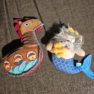 Valhowla Viking Ship and Squirmaid King Bark Box dog toys Small Medium dogs